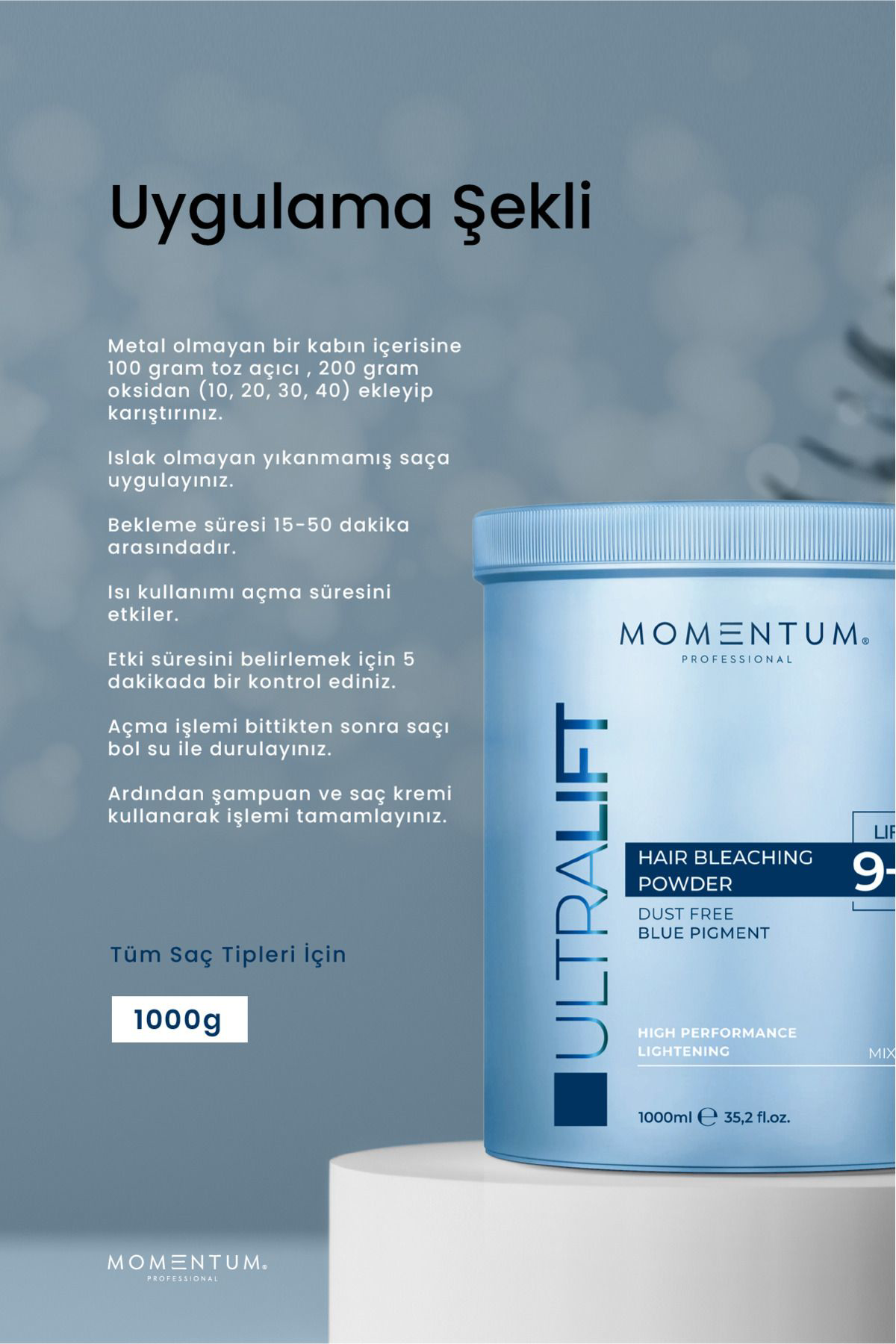 Momentum Toz Saç Açici Dust Free Blue 1000 G
