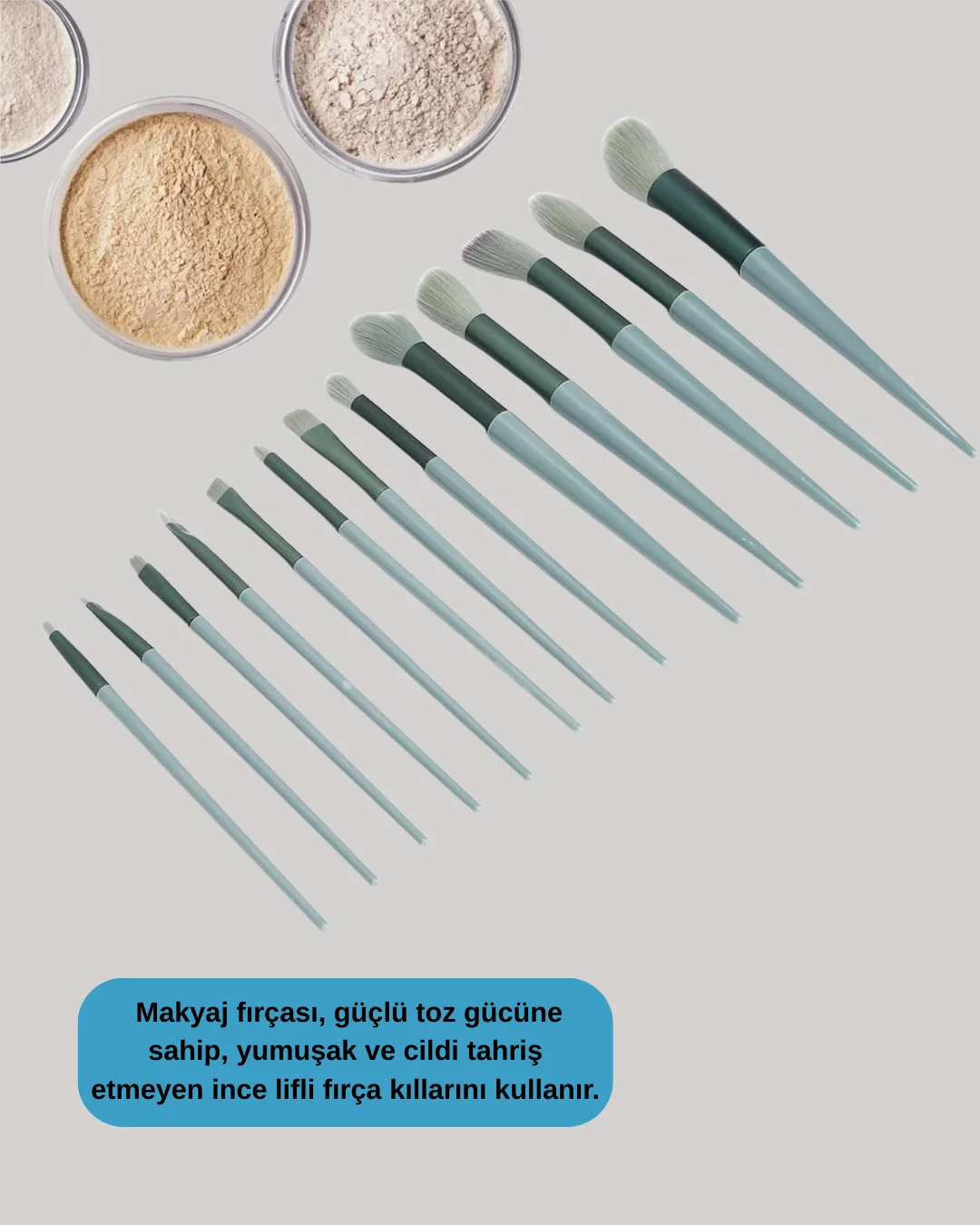 Toz ve Krem Ürünler İçin Güçlü Tutucu Yumuşak Kıllı Makyaj Fırça 