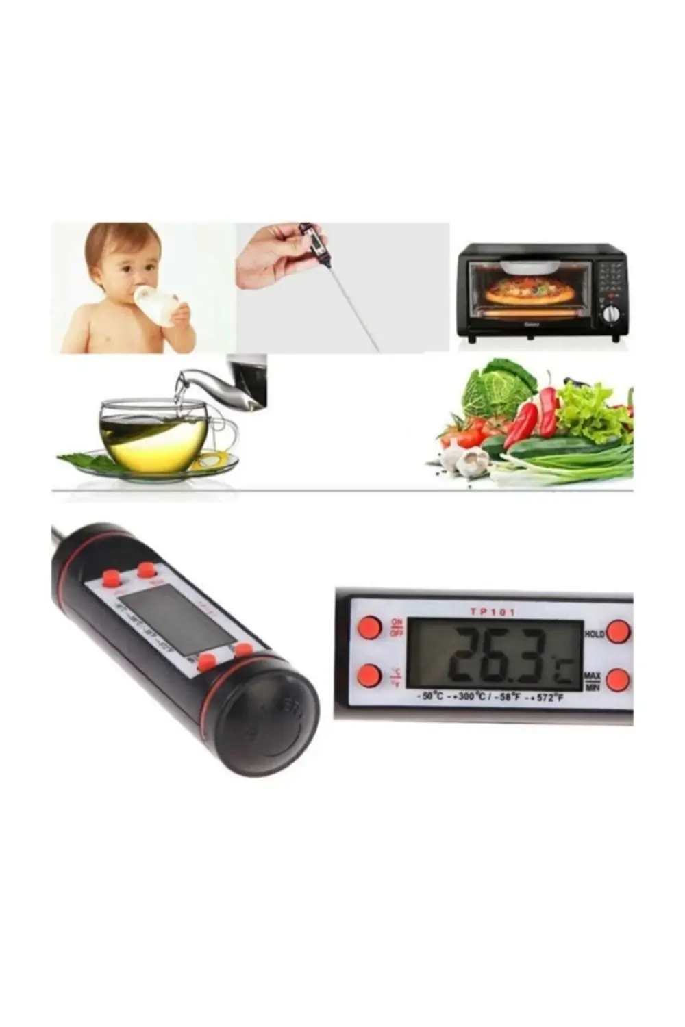 Tp-101 / Tp101 Lcd Ekranlı Dijital Arac Klima Sıcaklık Dedektörü