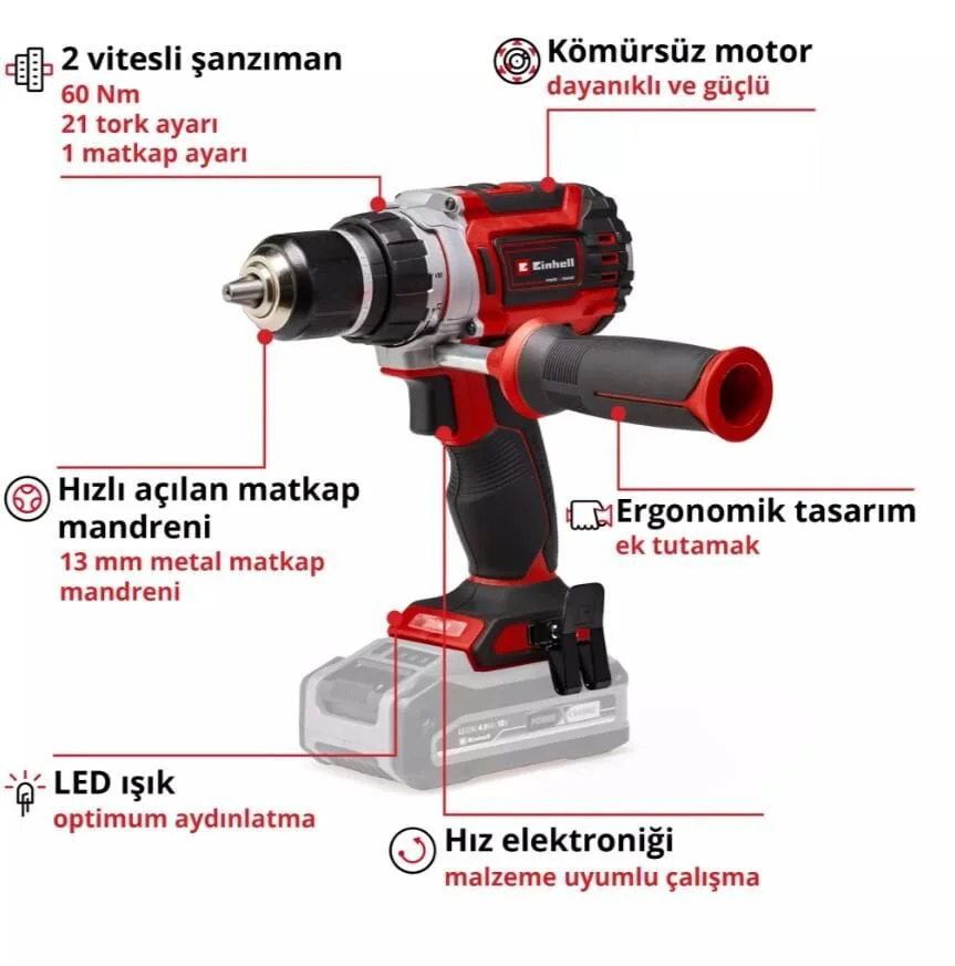 TP-CD 18/60 Lİ BL Solo Akülü Vidalama Akü ve Şarj  Hariç