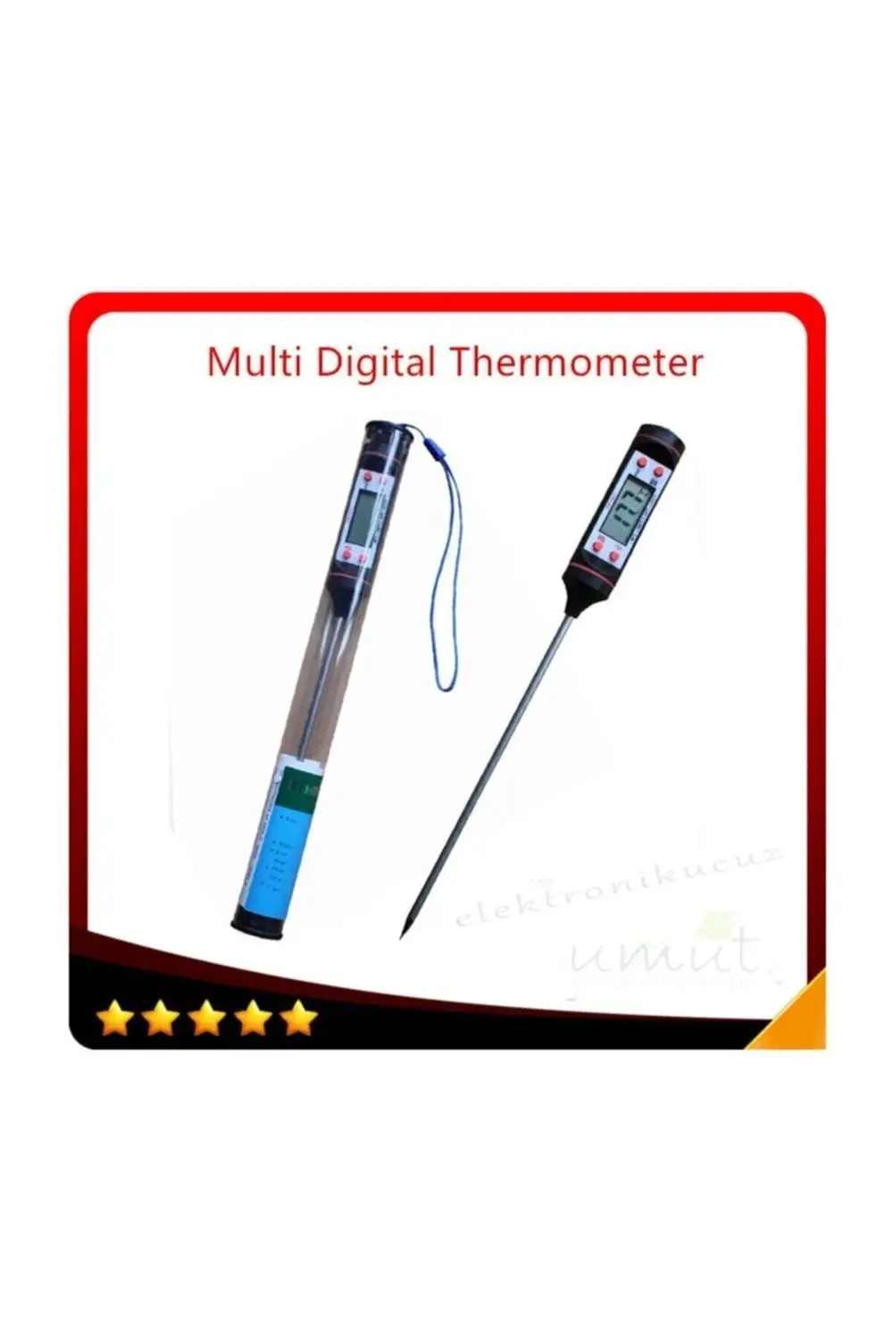 Tp Daldırma Saplama Tipi Dijital Gıda Sıcaklık Ölçer Termometre -