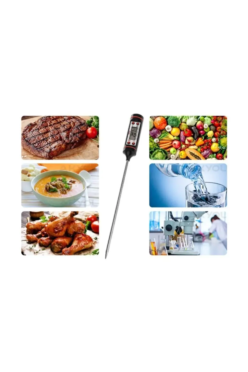 Tp Daldırma Saplama Tipi Dijital Gıda Sıcaklık Ölçer Termometre -