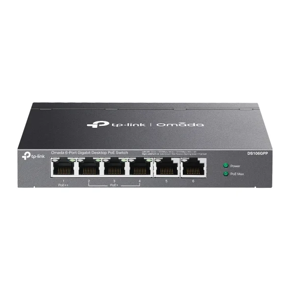 TP-LINK DS106GPP 250W 16GE PoE Switch 2GE uplink Port 1 PoE++, 250m PoE, PoE Auto Recovery, Metal Desktop TP-LINK DS106GPP 250W 16GE PoE Switch 2GE uplink Port 1 PoE++, 250m PoE, PoE Auto Recovery, Metal Desktop