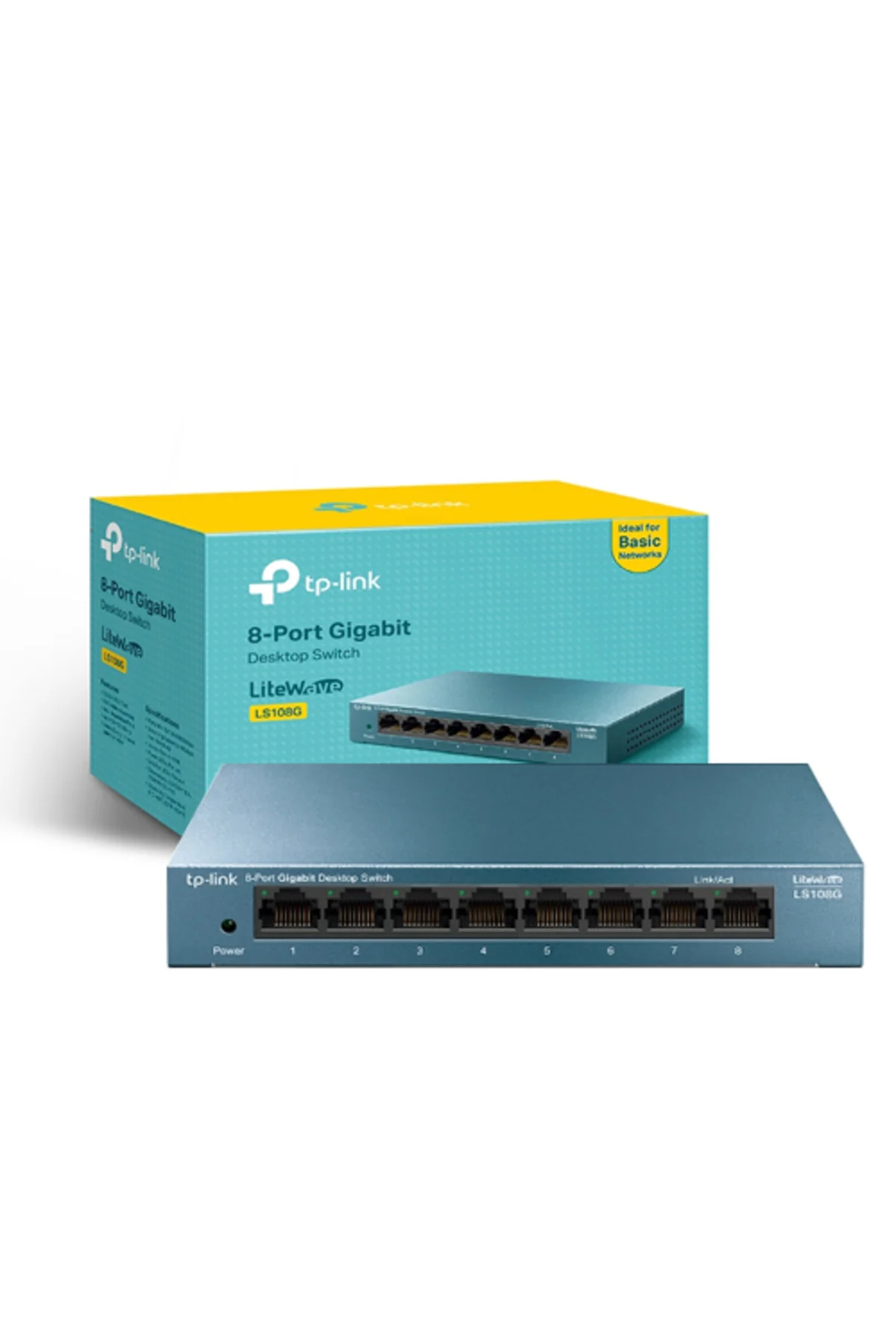 TP-LINK LiteWave 8 Port LS108G 10/100/1000 Gigabit Çelik Kasa Swi