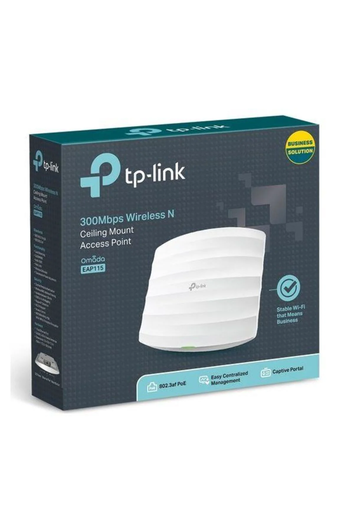 TP-LINK OMADA EAP115 1 PORT 10/100 2.4GHZ 300MBPS 2X4DBI ANTEN TAVAN TİPİ ACCESS POINT