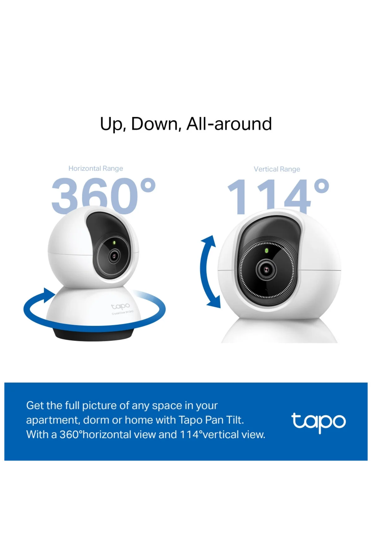 TP-LINK Tapo TC72 (C220) 2K QHD 40Mpix İç Mekan WiFi 9Mt. Gece Görüşü 360 Dönüş İki Yönlü Ses Güvenl