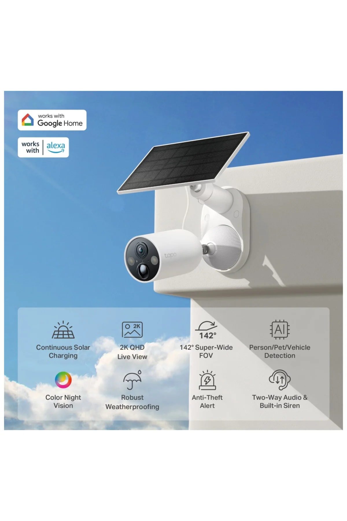 TP-LINK Tapo TC85 KIT (C425 KIT) 2K QHD 40Mpix Dış Mekan IP66 WiFi 15Mt. Renkli Gece Görüşü İki Yönl