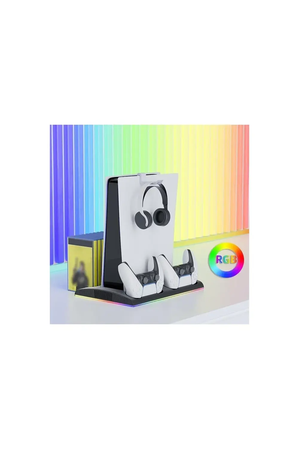 TP5-3570 PS5 Soğutucu Şarj Standı | DualSense Şarj RGB Işık 3 Fan
