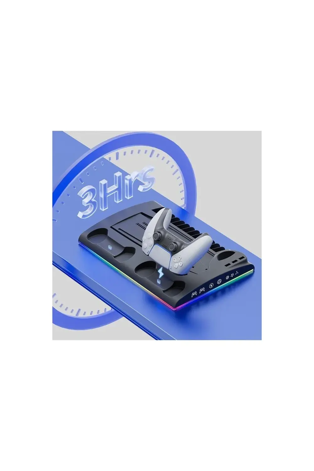 TP5-3570 PS5 Soğutucu Şarj Standı | DualSense Şarj RGB Işık 3 Fan