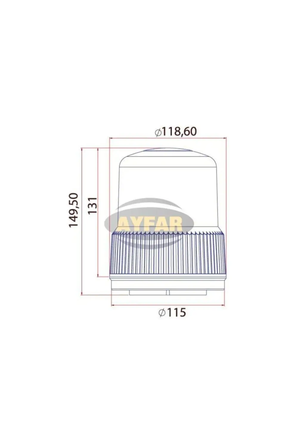 Tr-502 Kırmızı Galaxi Tepe Lambası Döner Lamba Çakmaklı 12 Volt