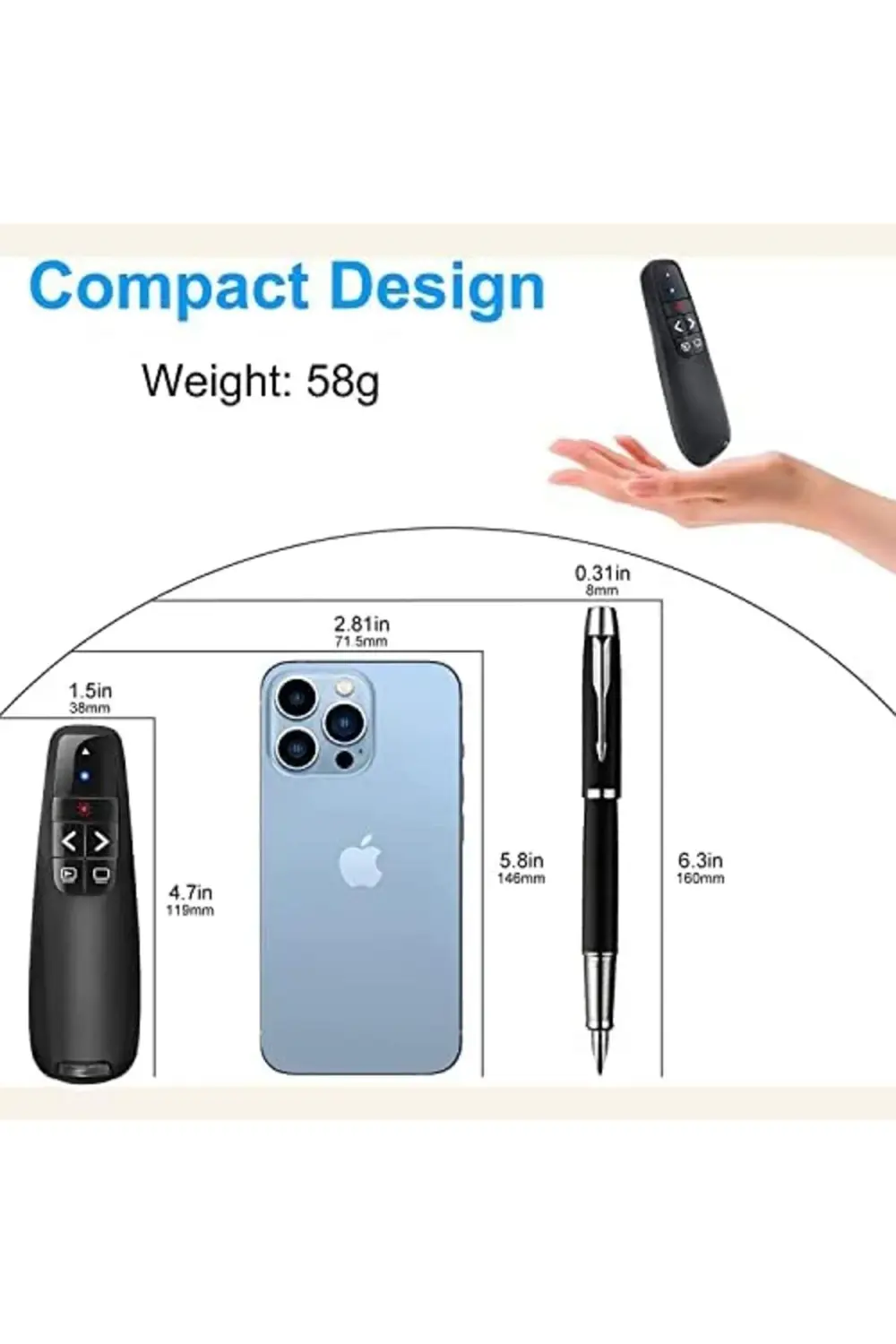 TR-98 Powerpoint Kablosuz Sunum Kumandası Işıklı 395519