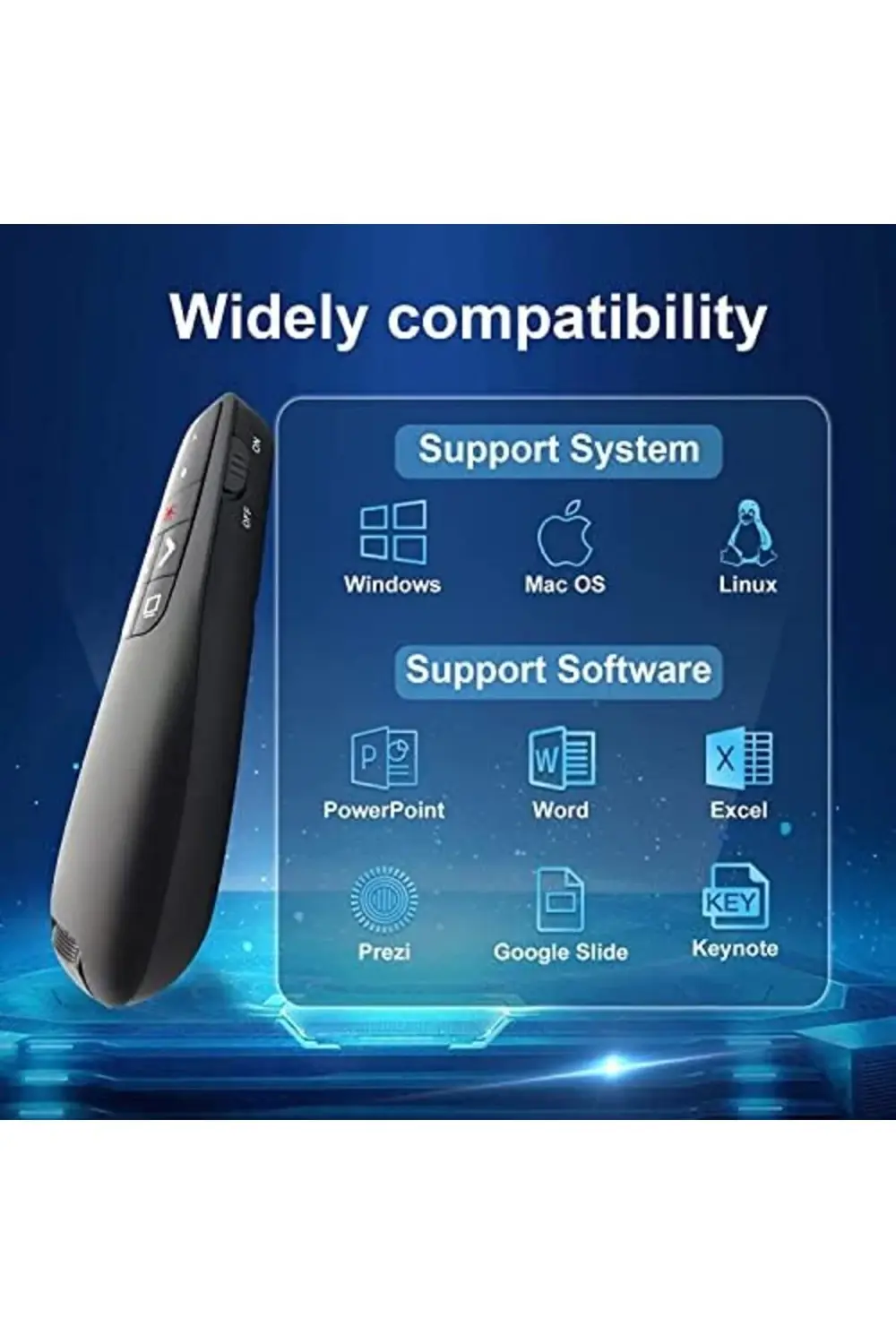 TR-98 Powerpoint Kablosuz Sunum Kumandası Işıklı 395519