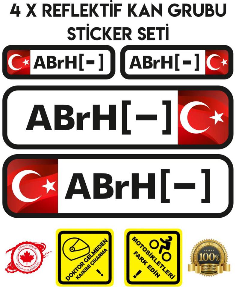 TR AB rH - Reflektif Kan Grubu Seti Sticker Çınar Extreme 