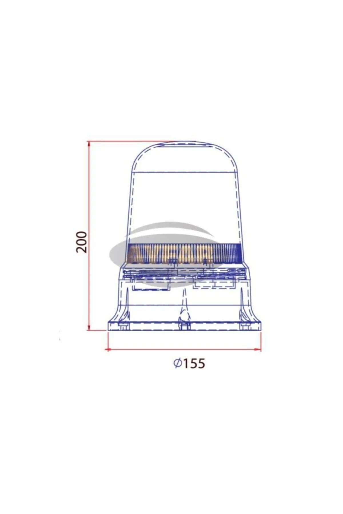 Tr503-3 Galaxi Tepe Ikaz Lambası 24 Volt Kablolu