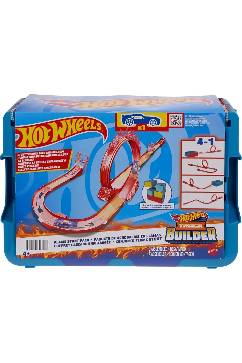 Track Alev Temalı Akrobasi Seti ve 1 adet araba, birleştirilebili