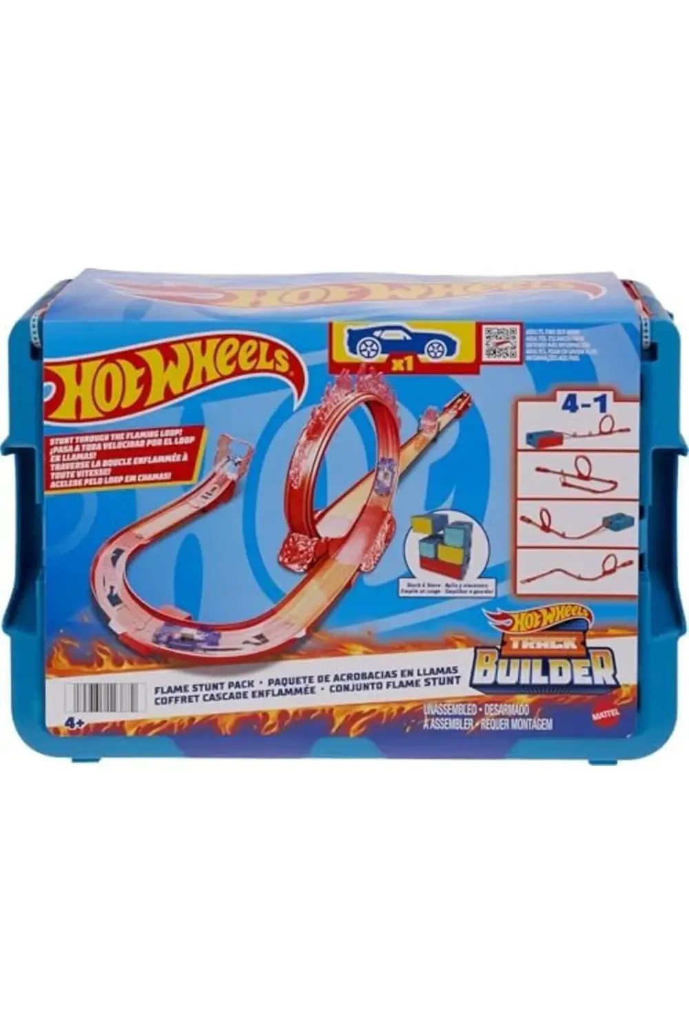 Track Alev Temalı Akrobasi Seti ve 1 adet araba, birleştirilebili