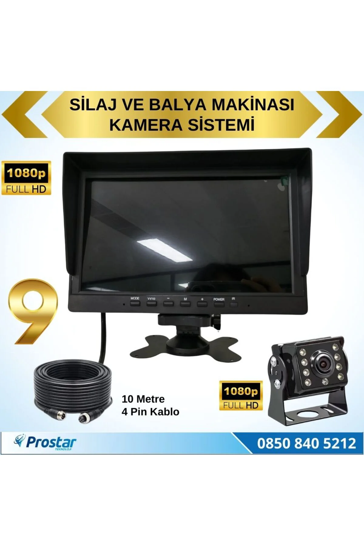 Traktör Balya Silaj Makinası Kamera Sistemi Ahd 1080p Full Hd Tak