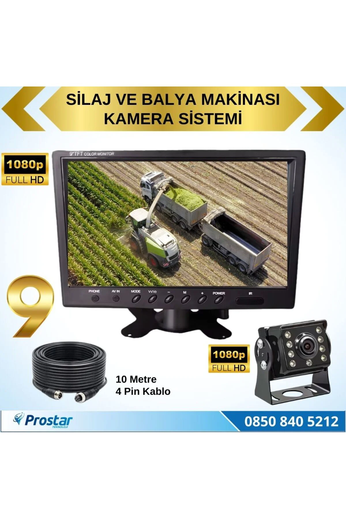 Traktör Balya Silaj Makinası Kamera Sistemi Ahd 1080p Full Hd Tak