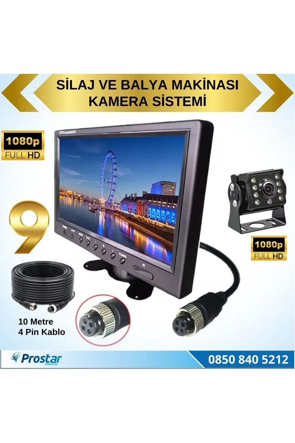 Traktör Balya Silaj Makinası Kamera Sistemi Ahd 1080p Full Hd Tak