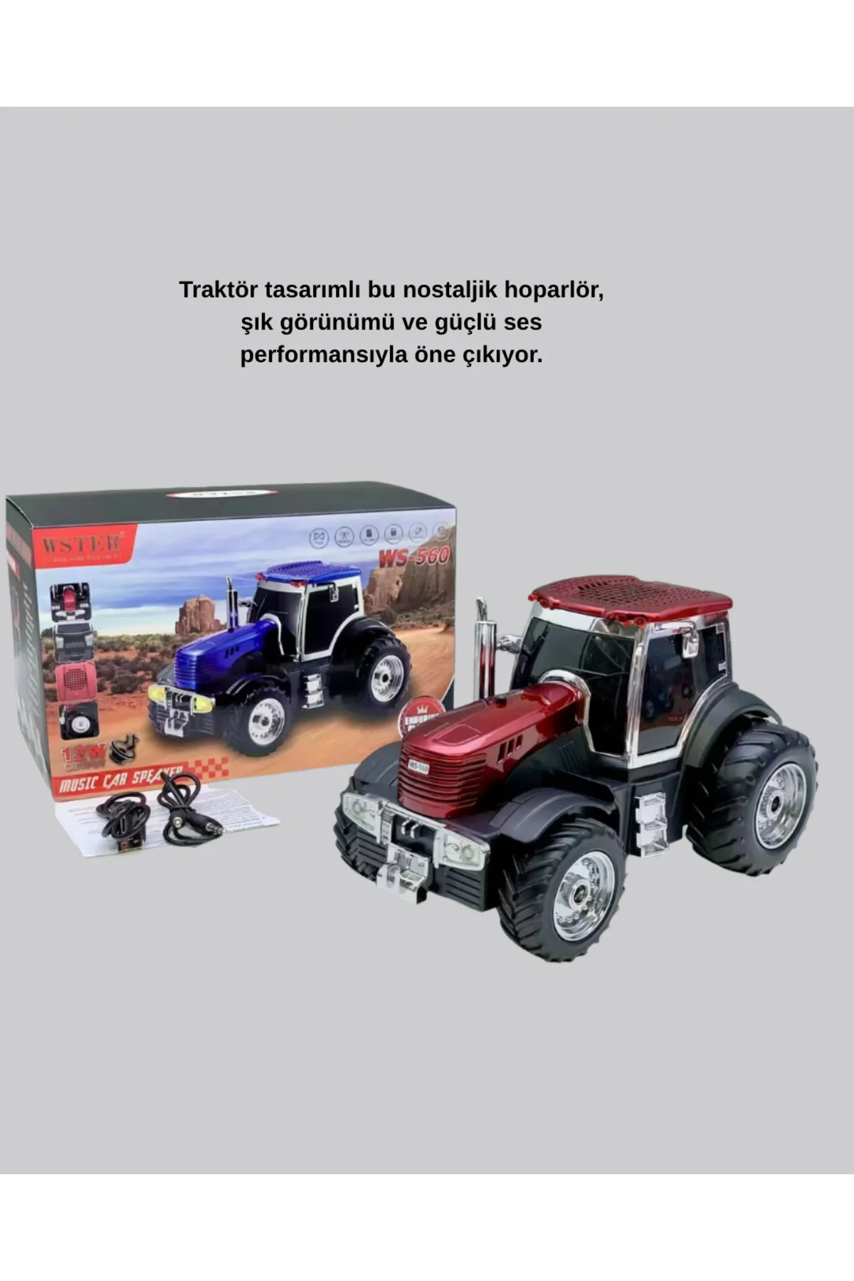 Traktör Tasarımlı Bluetooth Hoparlör 12W TWS Destekli Nostaljik M