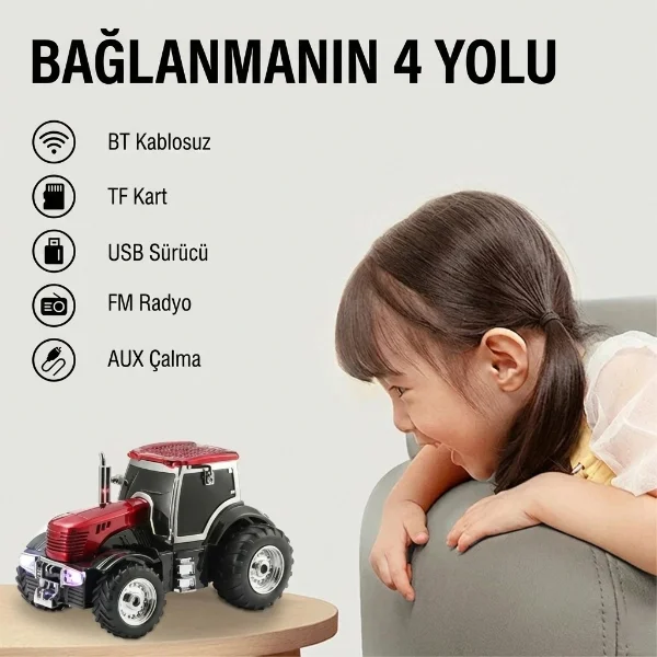 Traktör Tasarımlı Bluetooth Hoparlör Traktör Tasarımlı Bluetooth Hoparlör