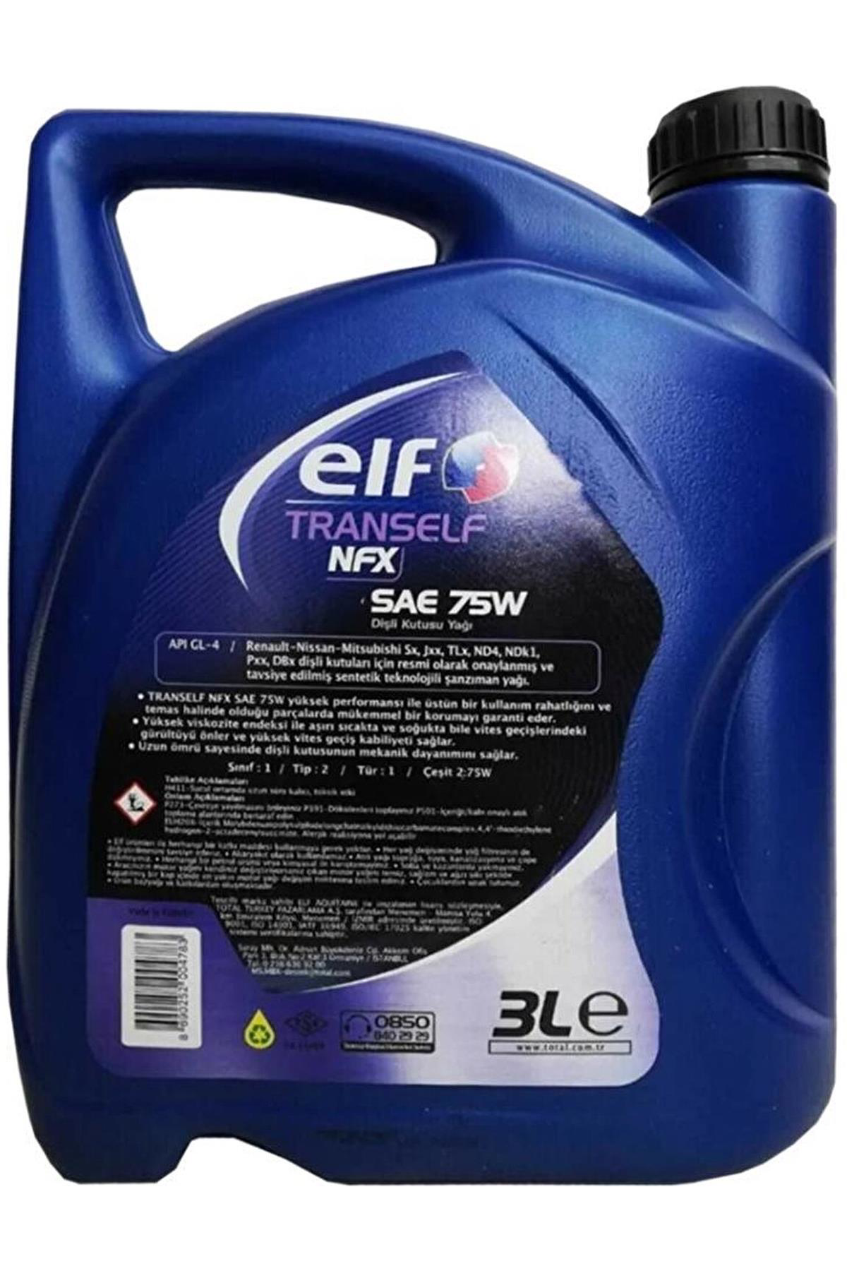 Elf Trans Nfx Sae 75W 3 Lt Yari Sentetik Şanziman Yaği