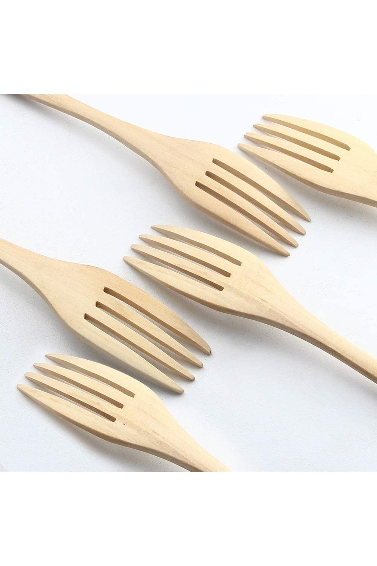 Transformacıon Morada 3 Adet 25 Cm Ham Ahşap Doğal Yemek Çatalı