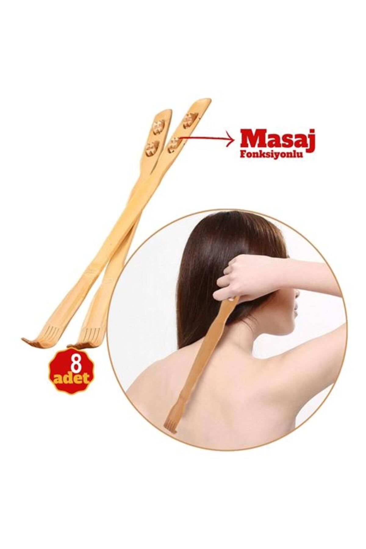 Modacar Transformacion Masajlı Ahşap Hanımeli Sırt Kaşıma Aparatı