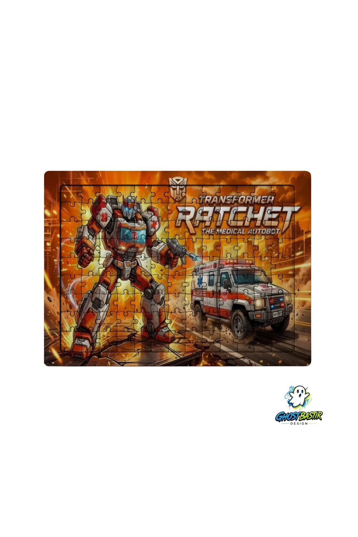 Transformers Ratchet 99 Parça Ayaklı Puzzle – Dekoratif Çocuk Yap