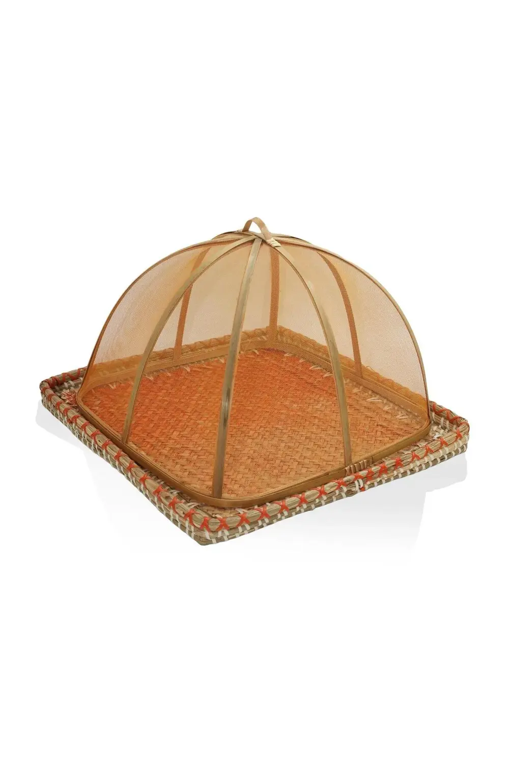 Transparan Bambu Hasır Tepsi 38x38x24 cm