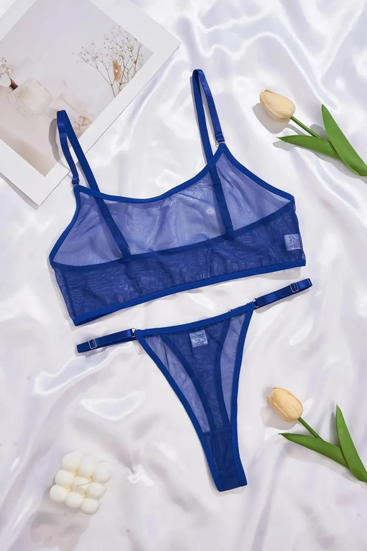 Transparan Tül Bralet Tanga İç Giyim Takımı ly1386