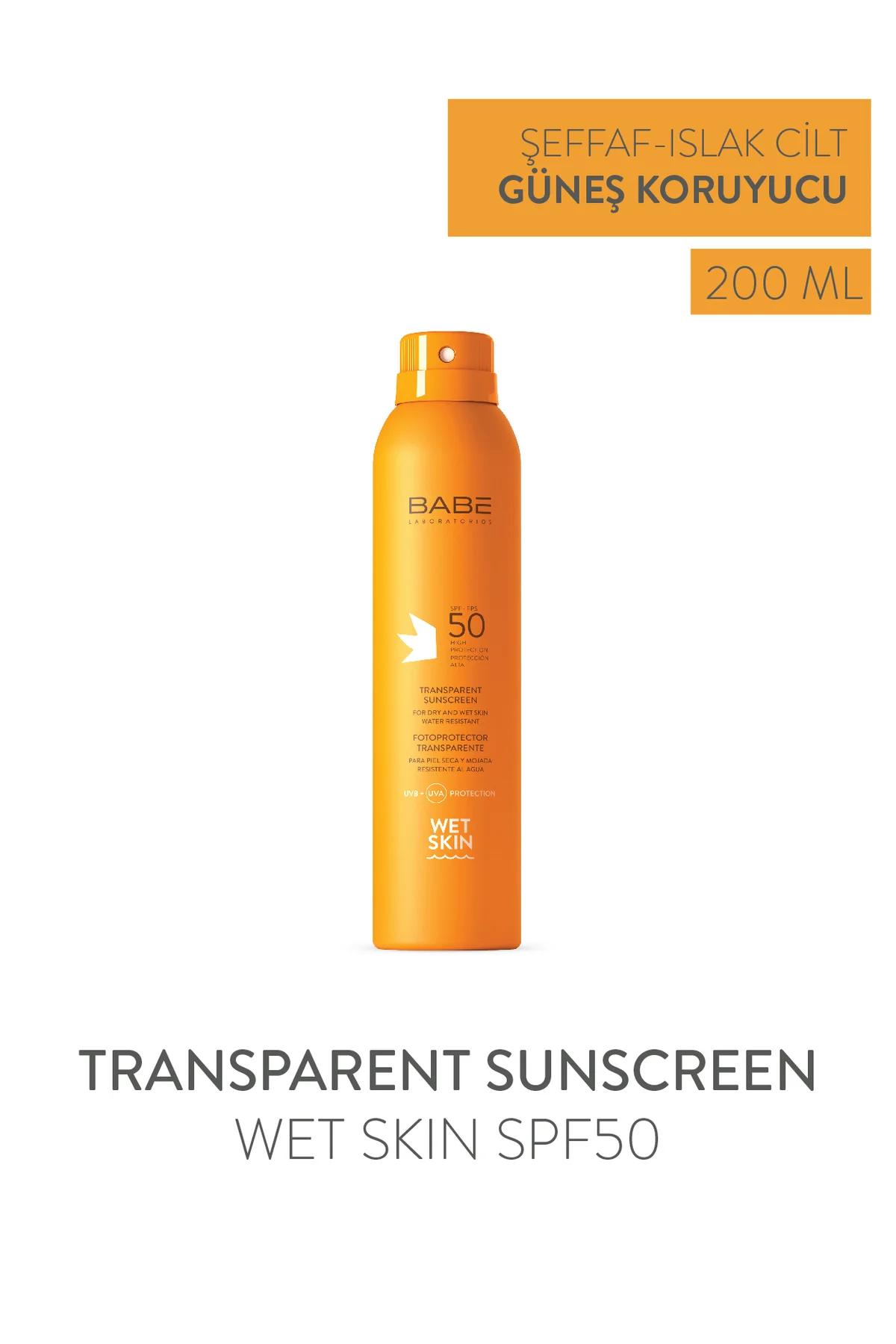 Transparent Sunscreen Wet Skin-Transparan Sprey Güneş Kremi SPF50 200ml