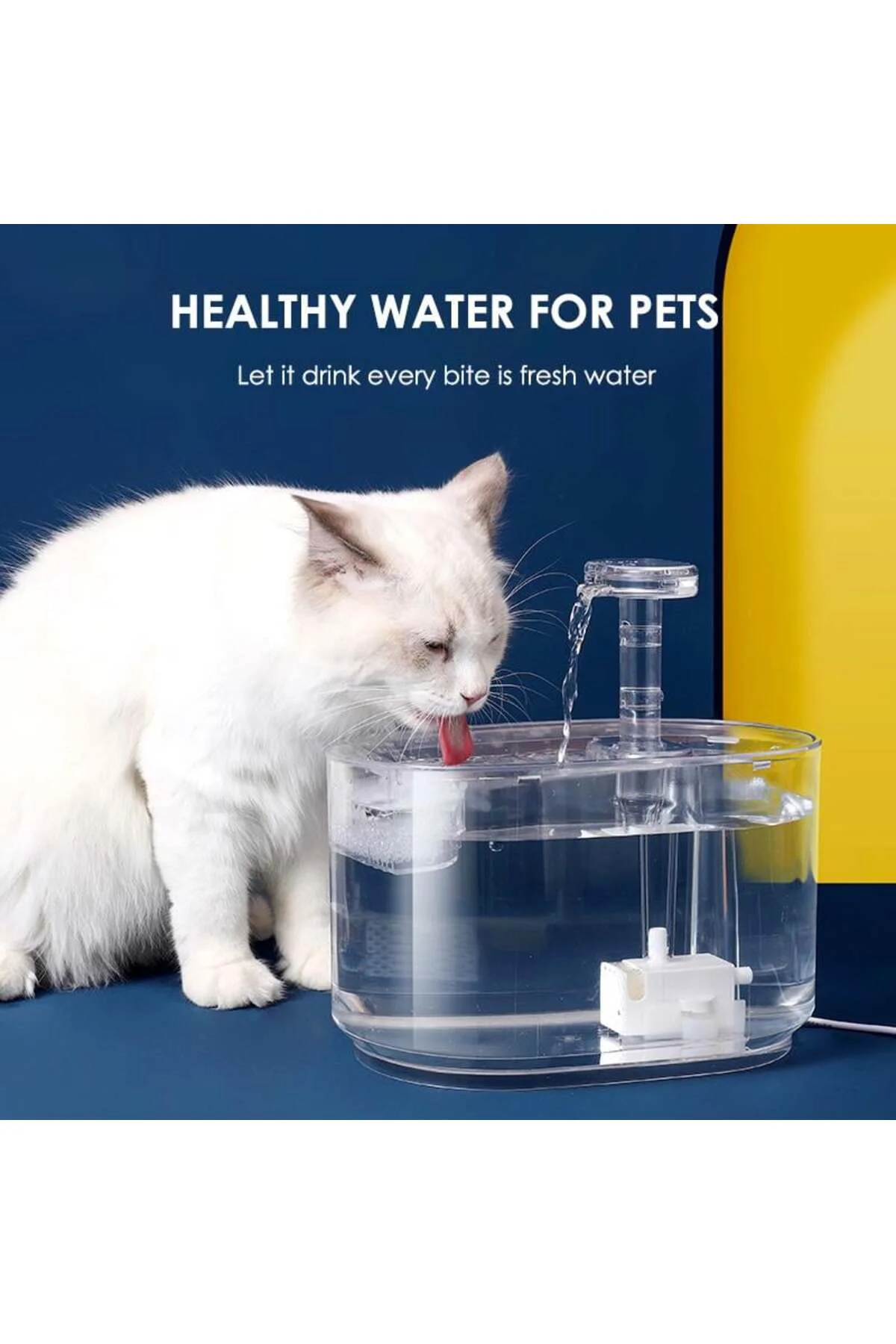 Transparrent Kedi Köpek Su Pınarı 3.5L (ELS-TWF)| Şeffaf ve Sessiz Tasarım
