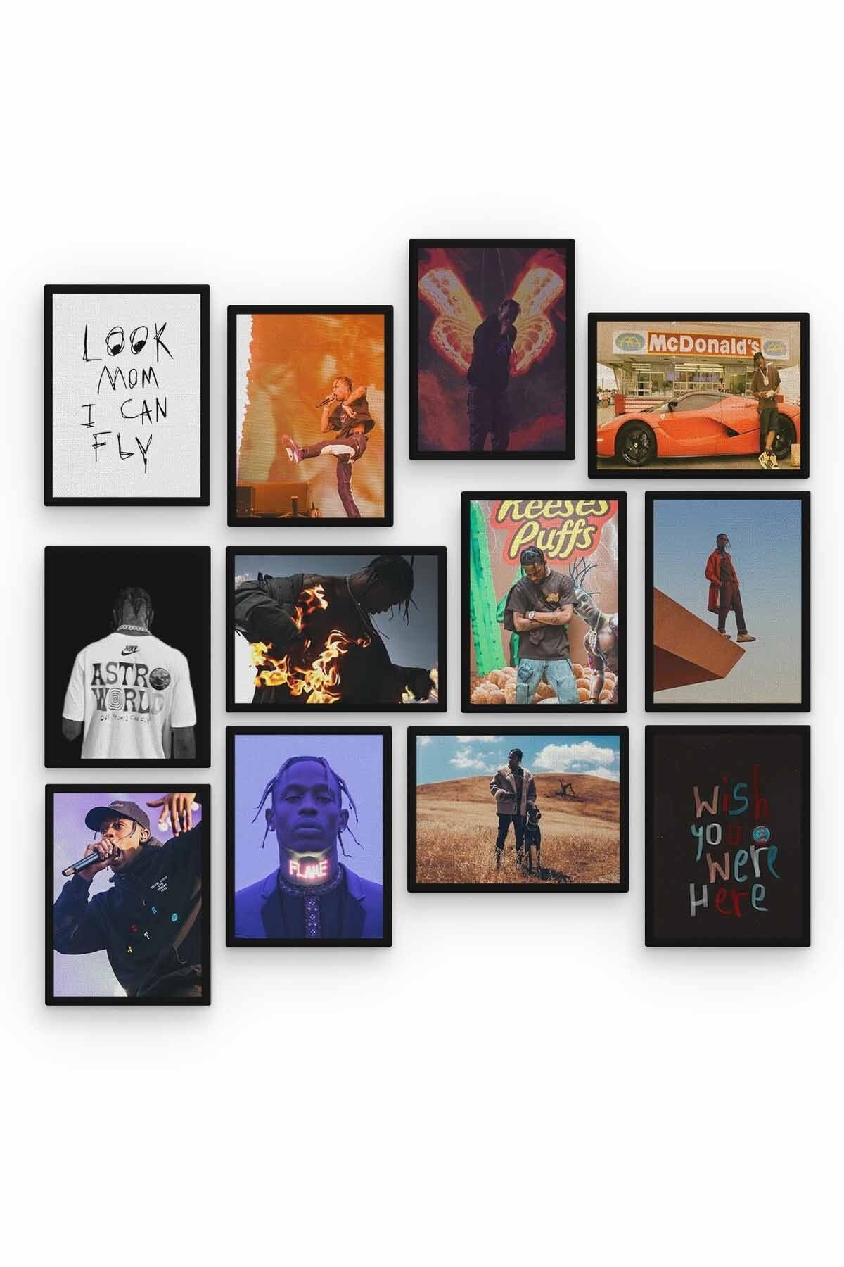 Travis 12 Parça Ahşap Mdf Tablo Zlltb238