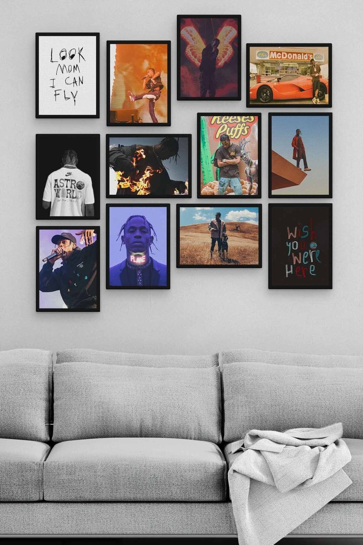 Travis 12 Parça Ahşap Mdf Tablo Zlltb238