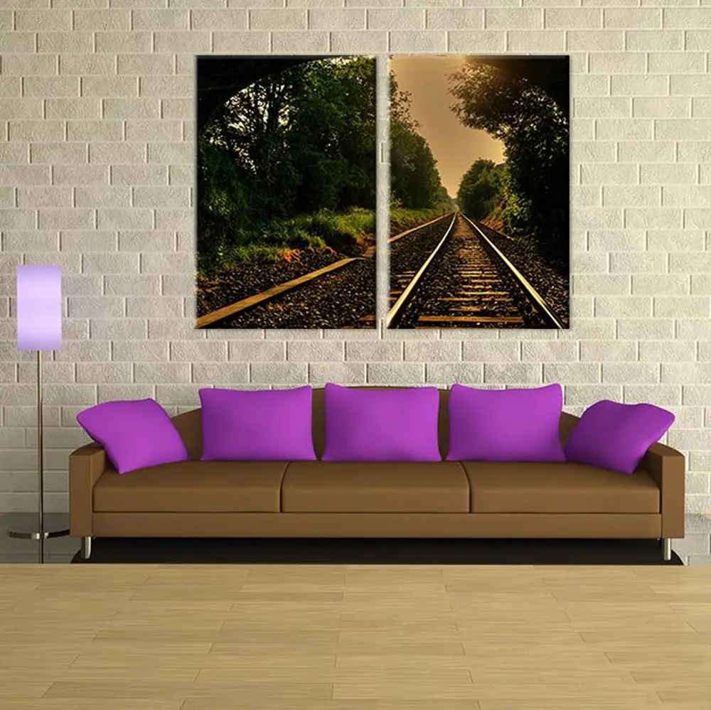 Tren Rayları Kanvas Tablo Tren Rayları Kanvas Tablo