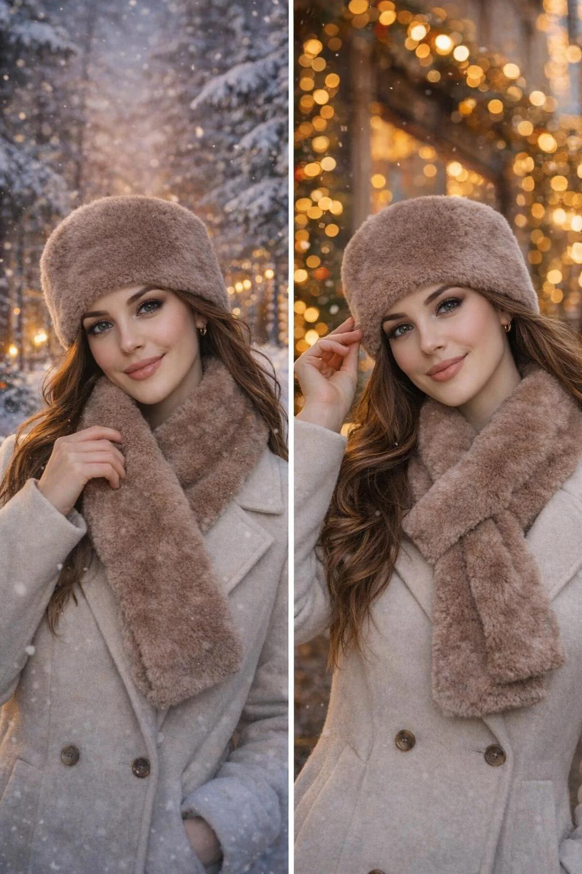 TREND 2'li Kalpak ve Atkı Seti, Peluş Kalpak Ve Atkı, Sevgililer 