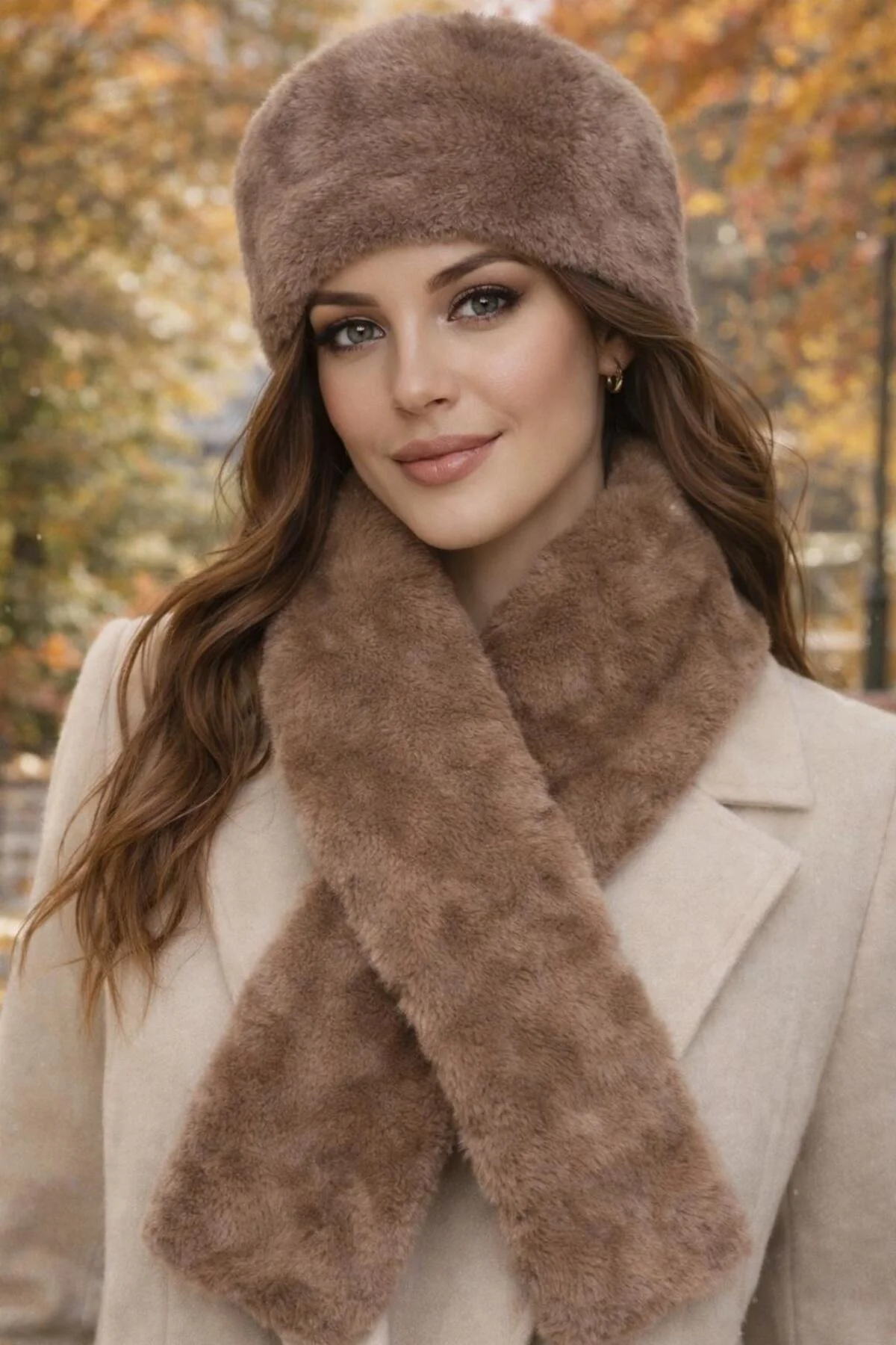 TREND 2'li Kalpak ve Atkı Seti, Peluş Kalpak Ve Atkı, Sevgililer 