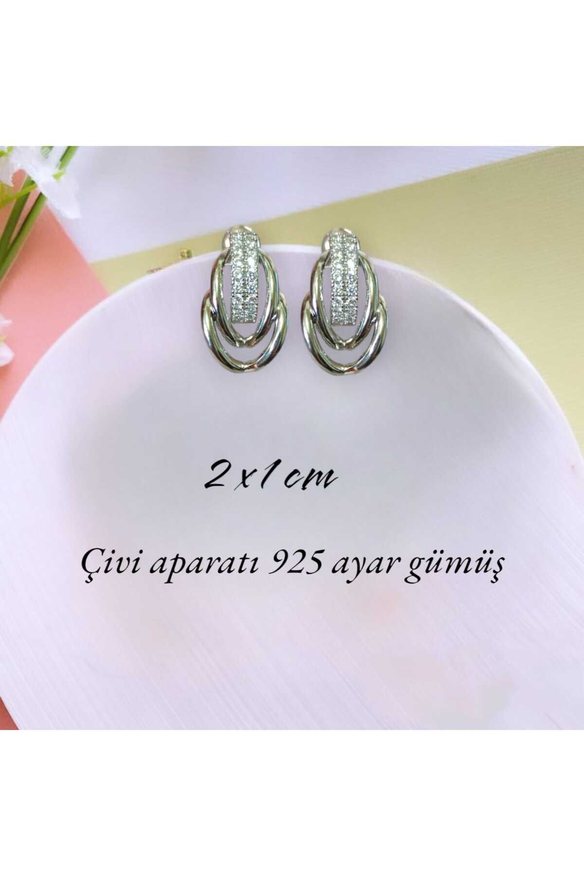 Dodemert Home Trend 925 Ayar Gümüş Zirkon Taşli Küpe