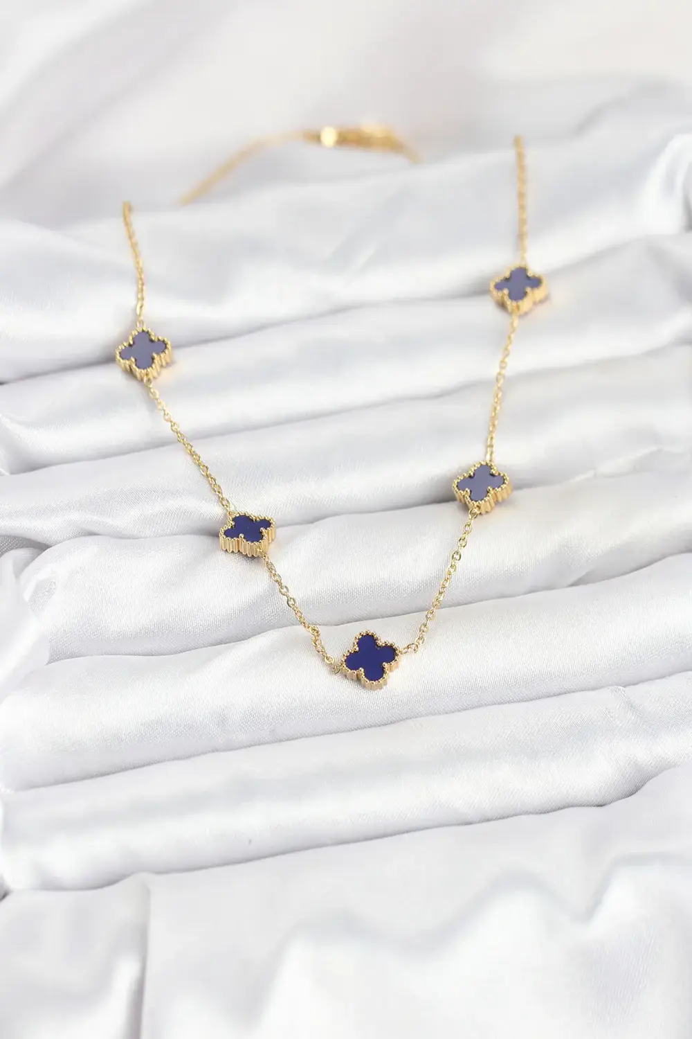 Trend BFS 316L Çelik Zincir Gold Renk Lacivert Baby Boy Yonca Kad