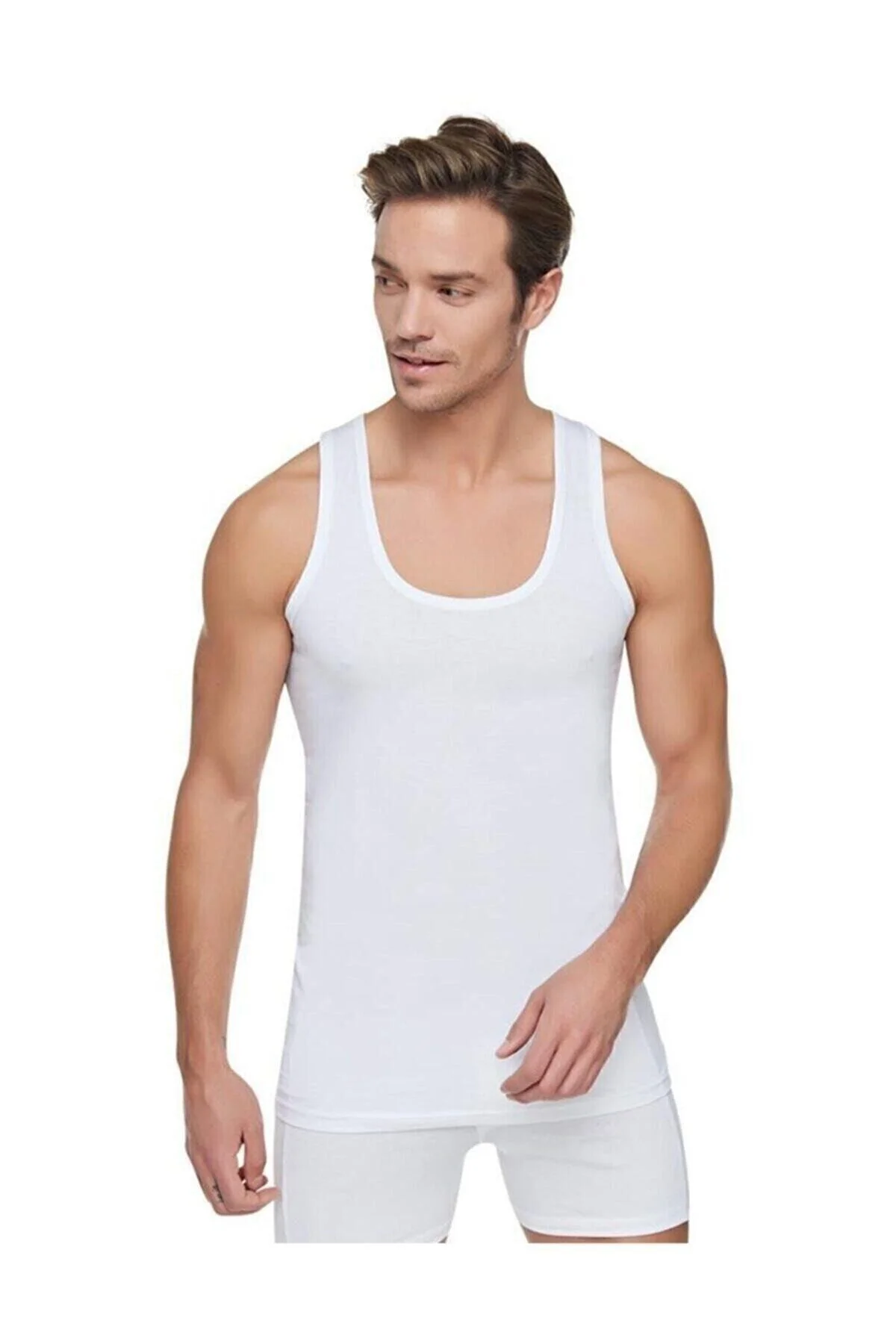Trend Klasik Erkek Beyaz Penye Atlet Fanila 6’lı Paket Trend 0001
