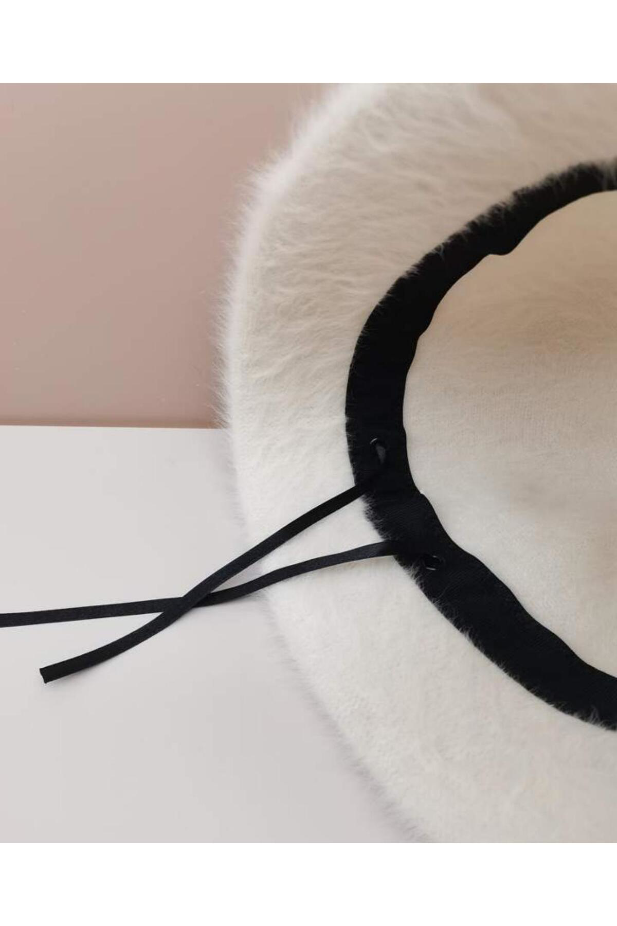 Trend Suni Kürk Pinterest Model Siyah Şapka, Bere