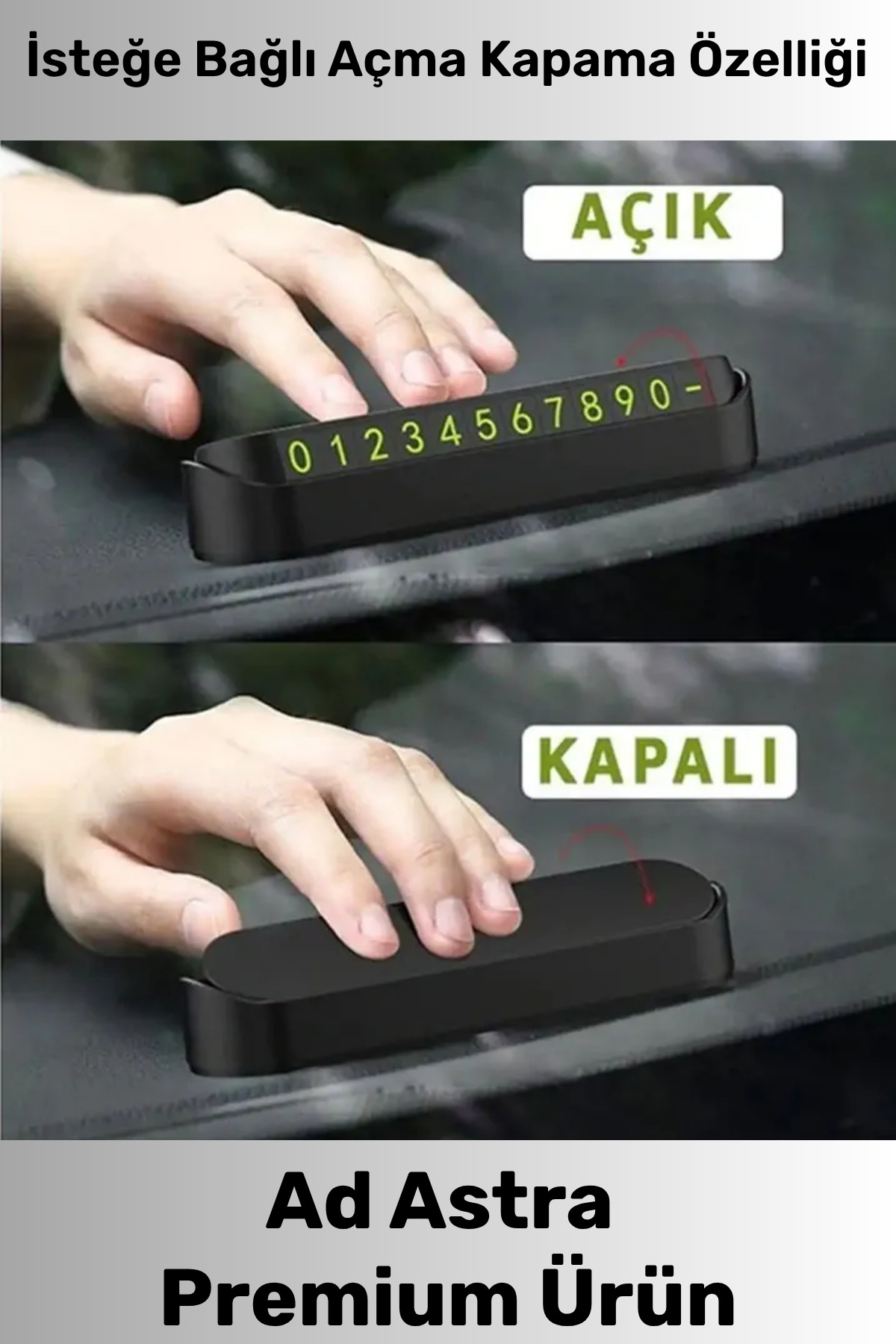 Trend Ürün Siyah Şık Tasarım Fosforlu Mıknatıslı Kişisel Araç Par