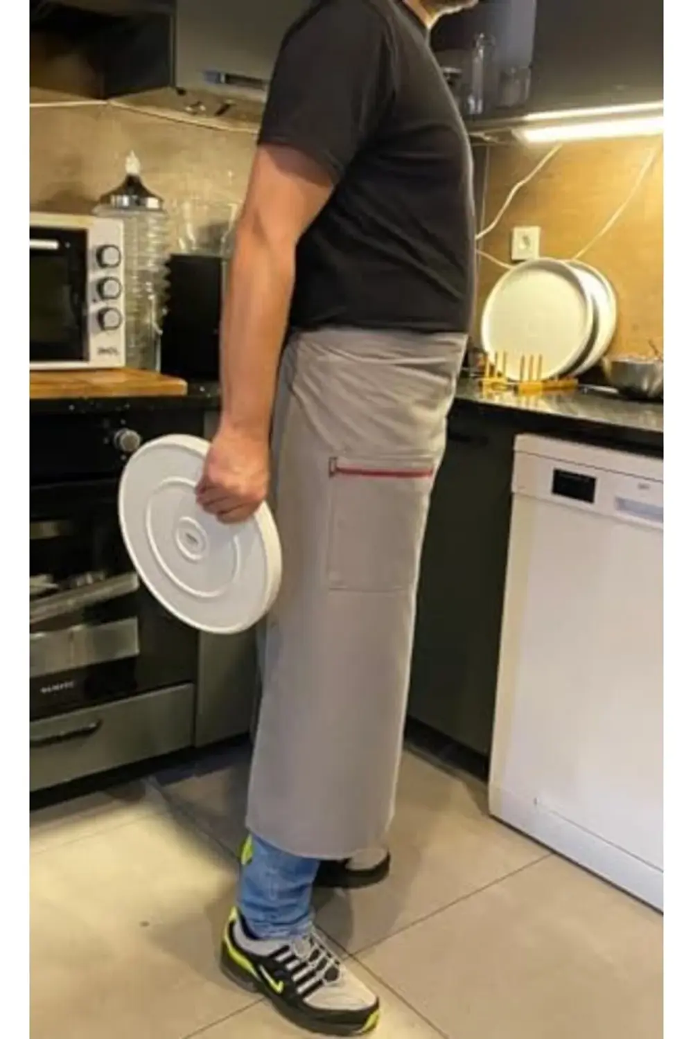 trendcrush Önlük Biyeli Uzun Belden Gri modanex 395519