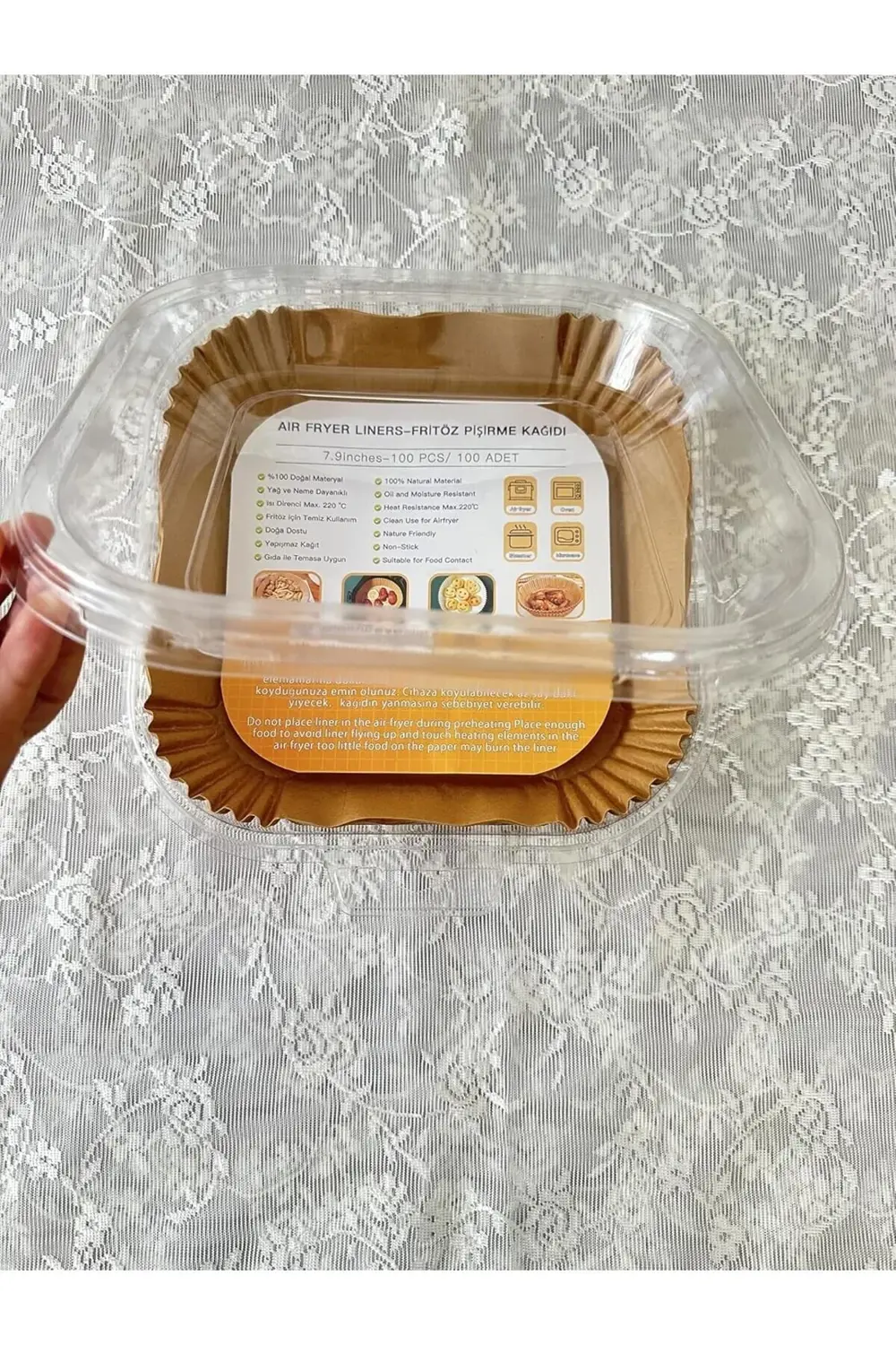 trendflare Fryer Pişirme Kağıdı, Hava Fritözü Kağıdı, Fırın Pişir