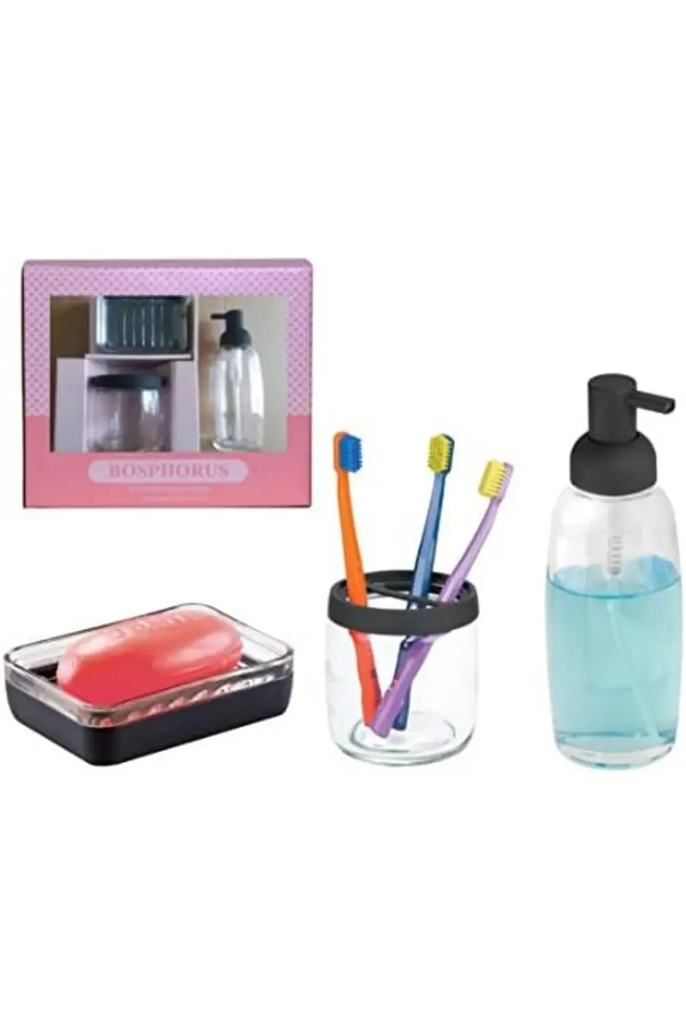 trendflick 14017-3 Hediye Kutulu Mat Siyah Kaplamalı Model 3'lü A