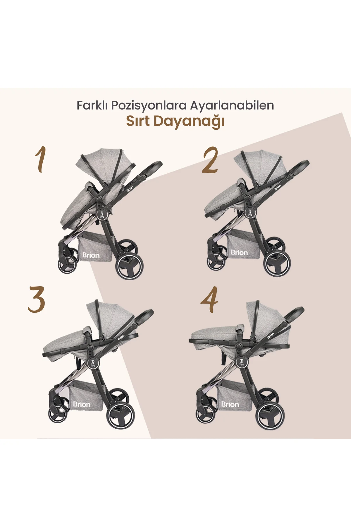 Trendone Travel Sistem Bebek Arabası Gri
