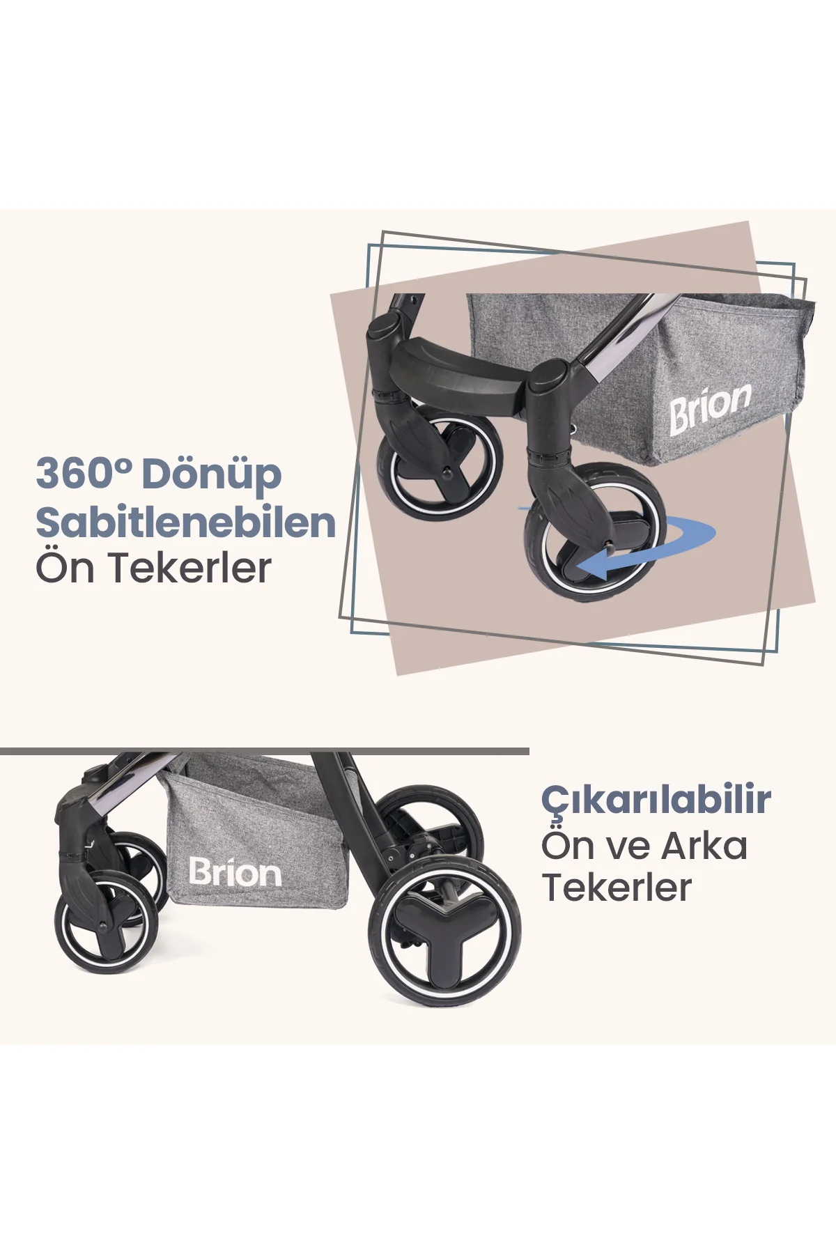 Trendone Travel Sistem Bebek Arabası Gri