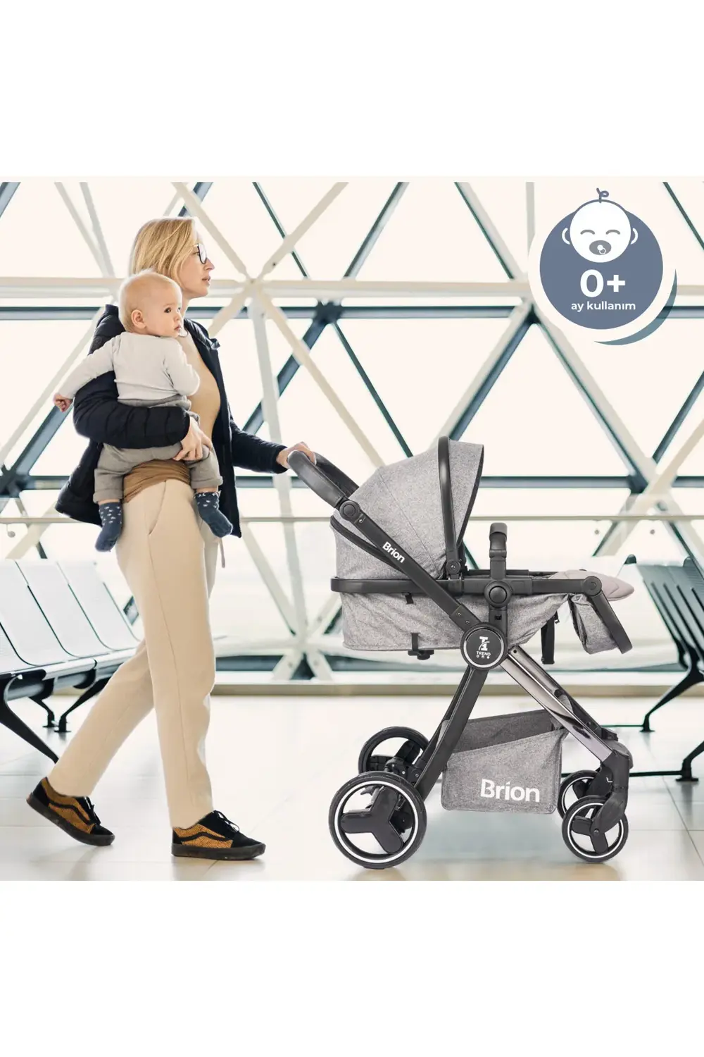 Trendone Travel Sistem Bebek Arabası Gri