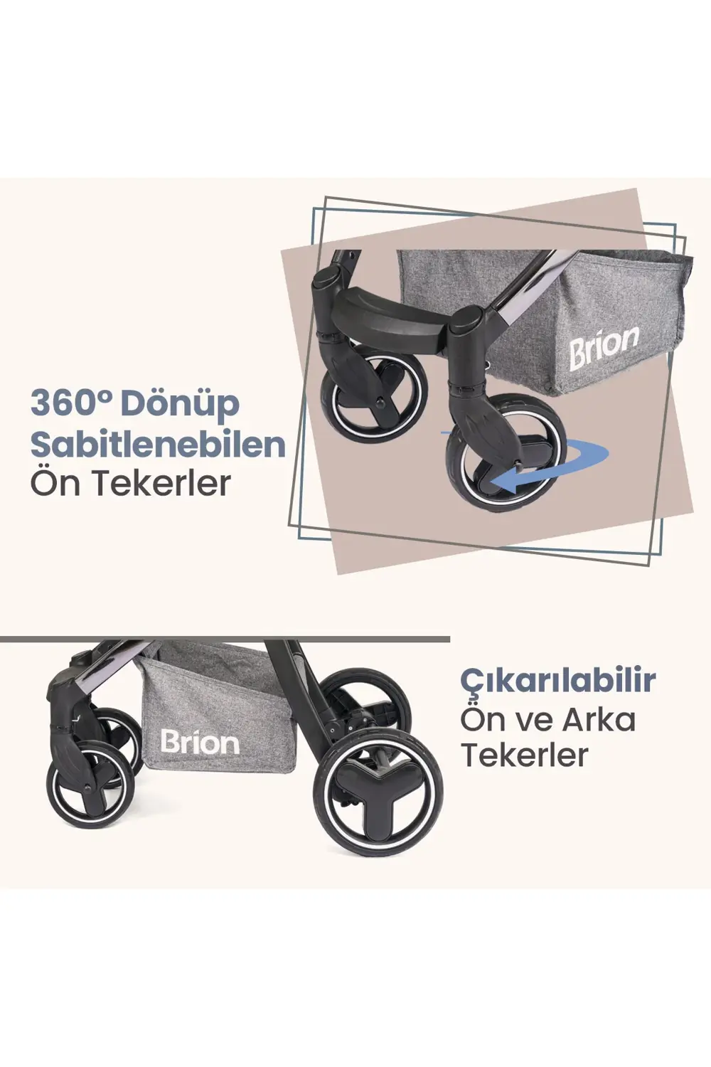 Trendone Travel Sistem Bebek Arabası Gri